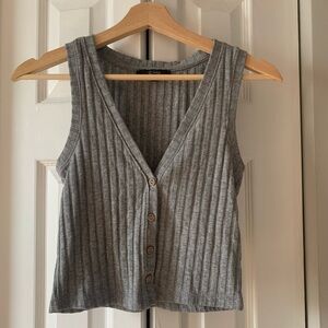 Ribbed sweater cropped top